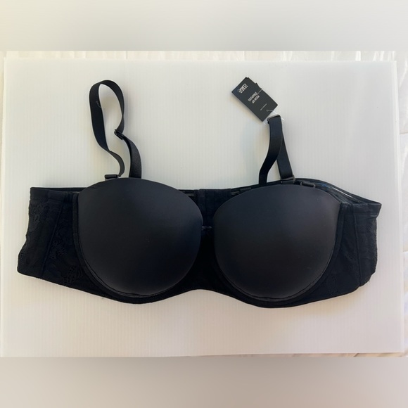 Torrid Curve Bra 50C Black Lace‎ Underwire NWT Push-up Strapless - Picture 1 of 11
